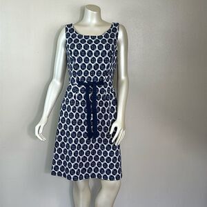 Lilly Pulitzer Navy & White Rare Button Design Dress size medium